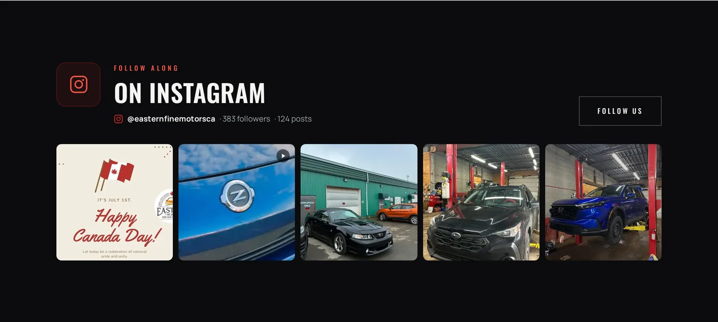 Instagram feed: the site updates itself